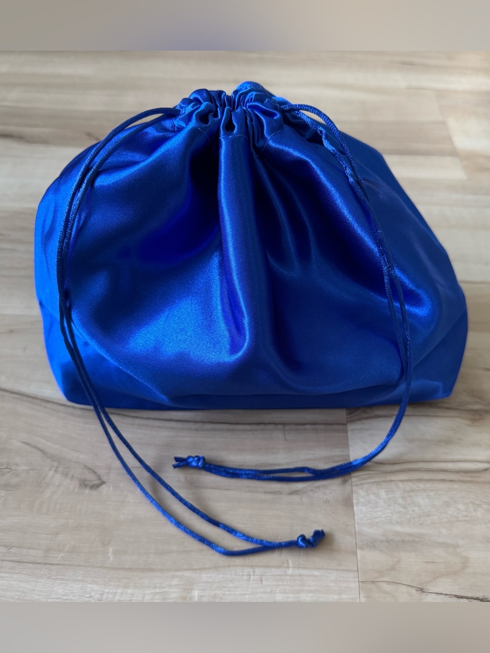 Ulta Beauty Satin Drawstring Pouch in Royal Blue